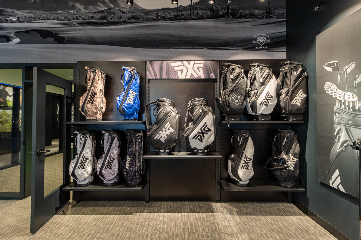 Golf bags at PXG Detroit Parsons Xtreme Golf store in Troy, MI