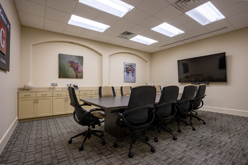 conference room at Liggett Law Group, P.C., Lubbock, TX 360 Virtual Tour for Personal Injury Attorney Office