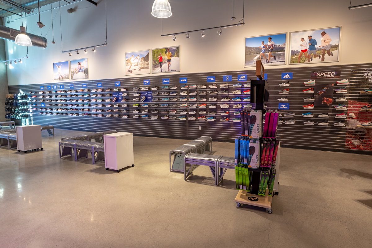 sneakers display wall at Road Runner Sports, Sunnyvale, CA 360 Virtual Tour for Running Shoe Stores