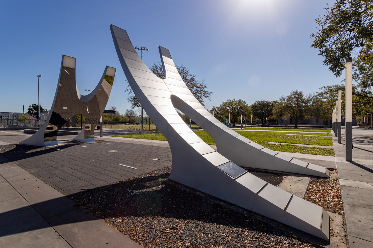 abstract sculpture at Emancipation Park, Houston, TX