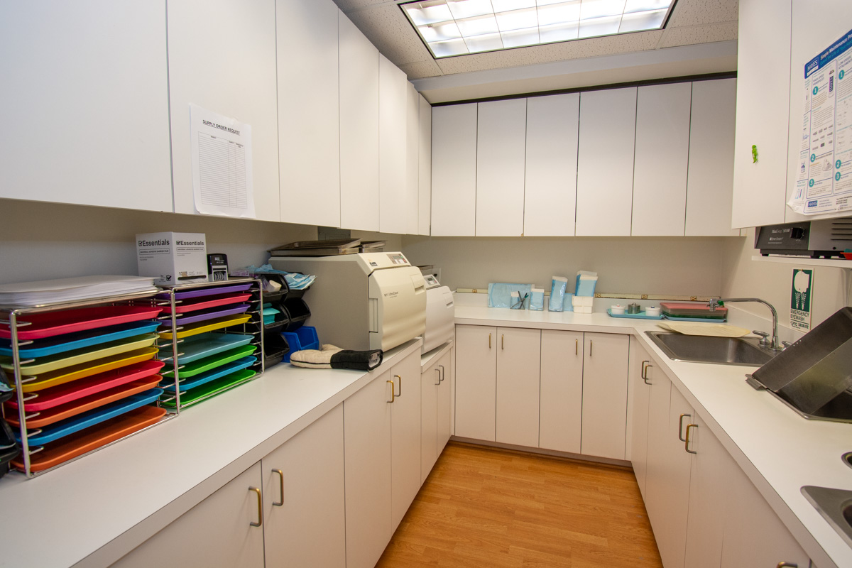 dental cleaning equipment room at Preferred Dental of Cromwell, CT Dentist