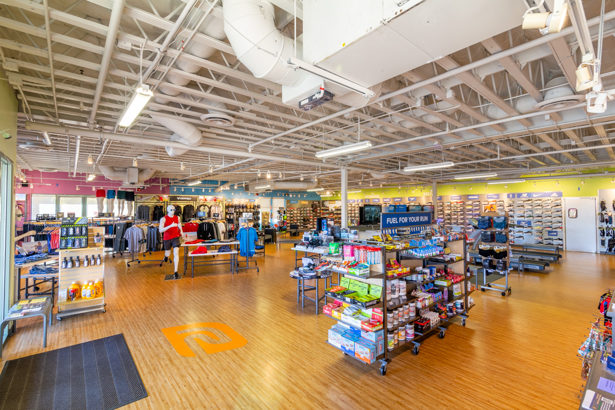 interior of Road Runner Sports, Carlsbad, CA Running Shoe Store