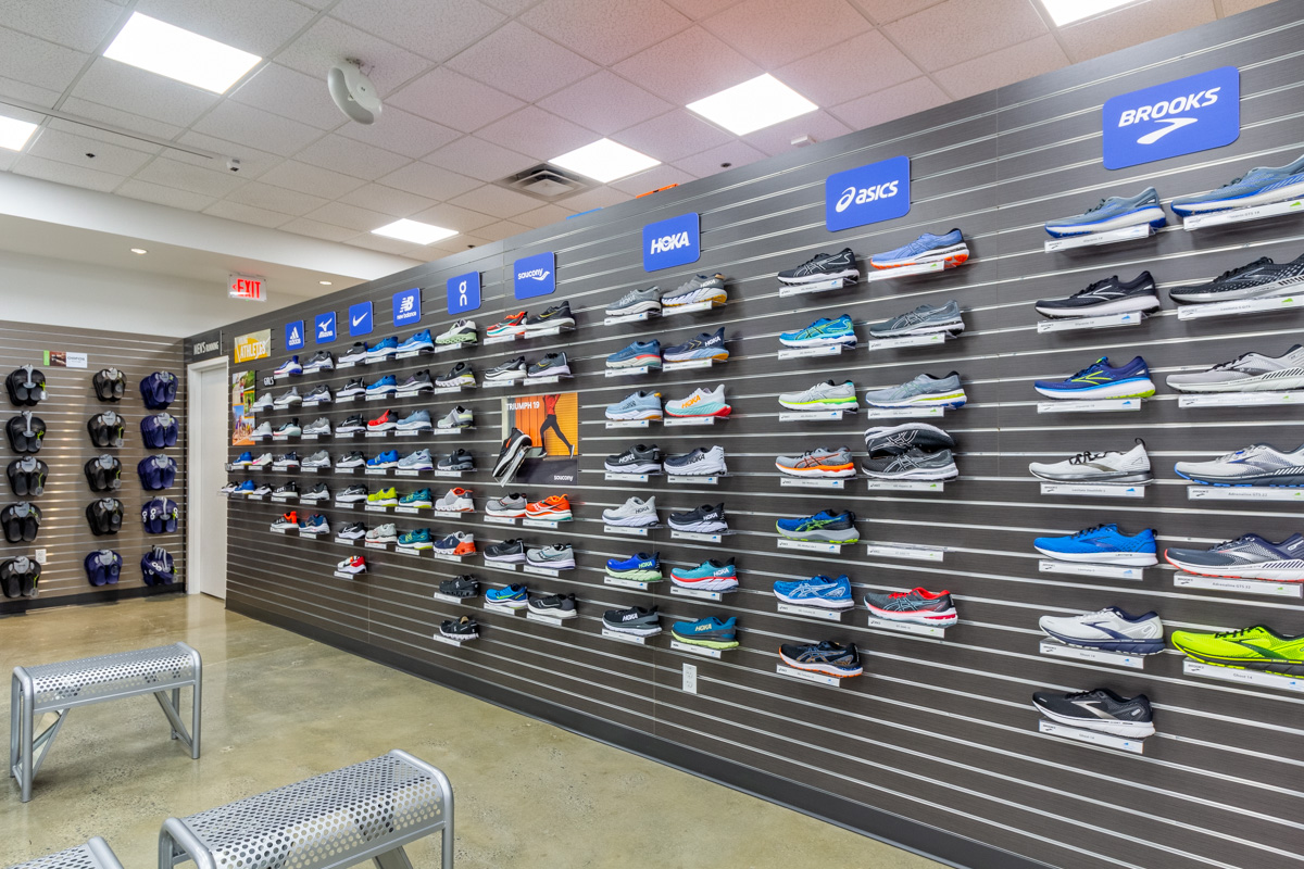 sneaker display at Road Runner Sports, Arlington, VA Running Shoe StoreRoad Runner Sports, Arlington, VA Running Shoe Store