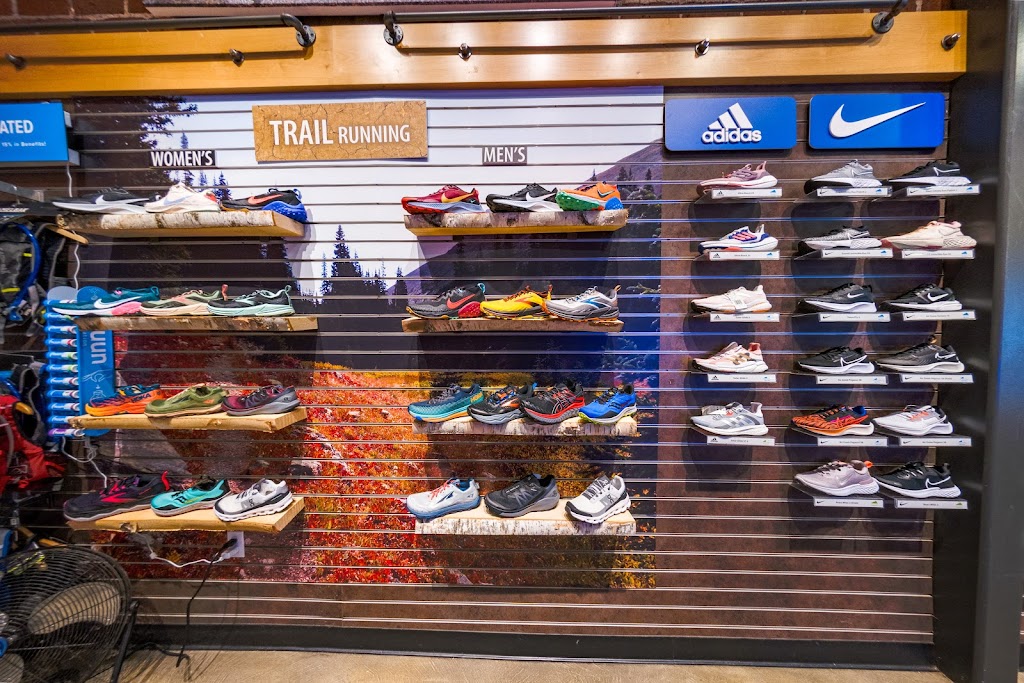 trail running sneakers display at Road Runner Sports, Santa Monica, CA Running Shoe Store