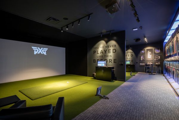virtual golf driving simulator bay at PXG Denver, Centennial, CO Golf Gear and Apparel