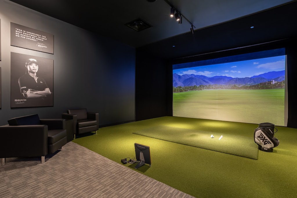 Golf simulator driving range bay at PXG Houston, TX 360 Virtual Tour for Golf Gear and Apparel