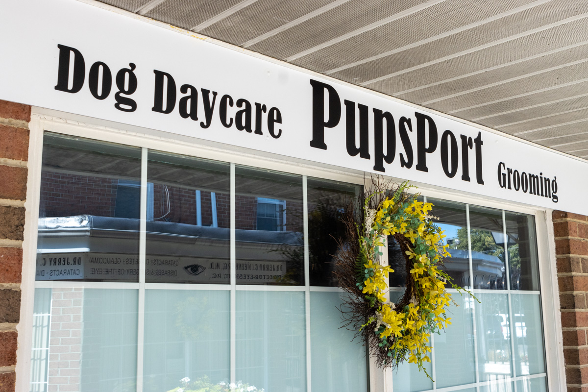 front sign of PupsPort Dog Daycare & Grooming, Philadelphia, PA 360 Virtual Tour