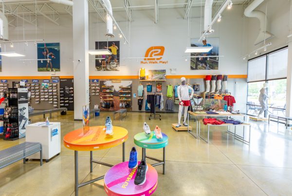 interior of Road Runner Sports, Chicago, IL Running Shoe Store