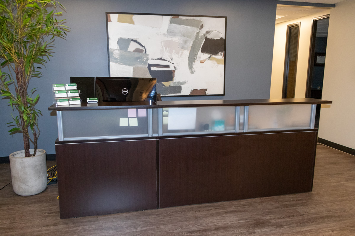 reception desk at Curtis Legal Group, Sacramento, CA 360 Virtual Tour for Personal Injury Attorney