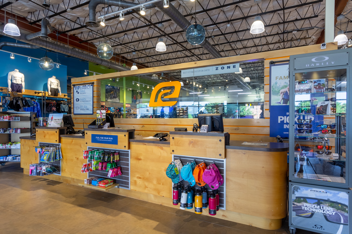 sales counter at Road Runner Sports, Falls Church, VA Running Shoe Store