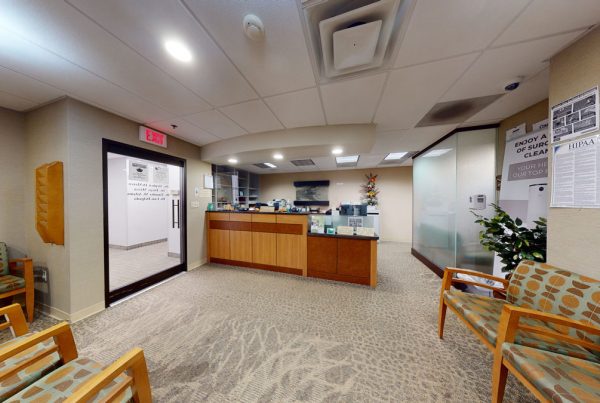 waiting room reception at Capital District Oral Surgeons in Latham, NY 360 Virtual Tour for Dentist