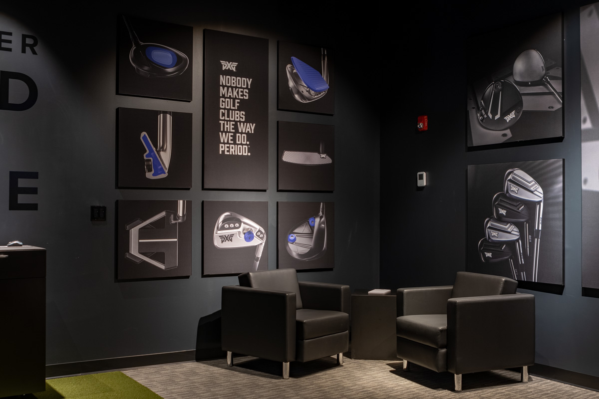 corner seats at PXG Westchester in New Rochelle, NY 360 Virtual Tour for Golf Gear and Apparel