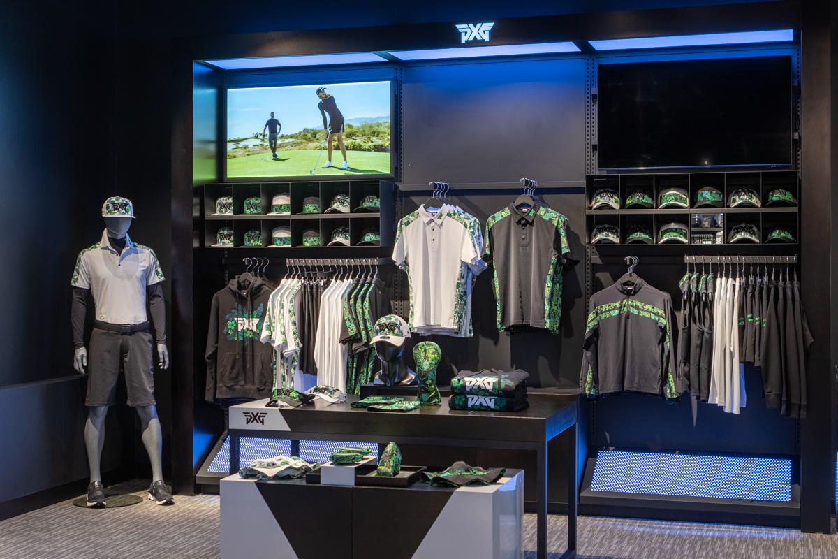 golf apparel display at PXG Westchester in New Rochelle, NY 360 Virtual Tour for Golf Gear and Apparel
