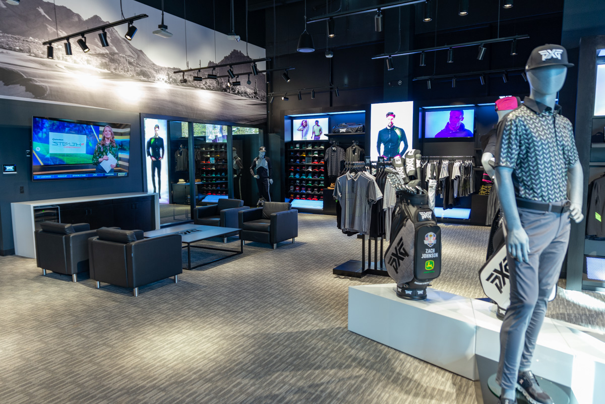 interior display at PXG Charlotte, NC 360 Virtual Tour for Golf Gear and Apparel