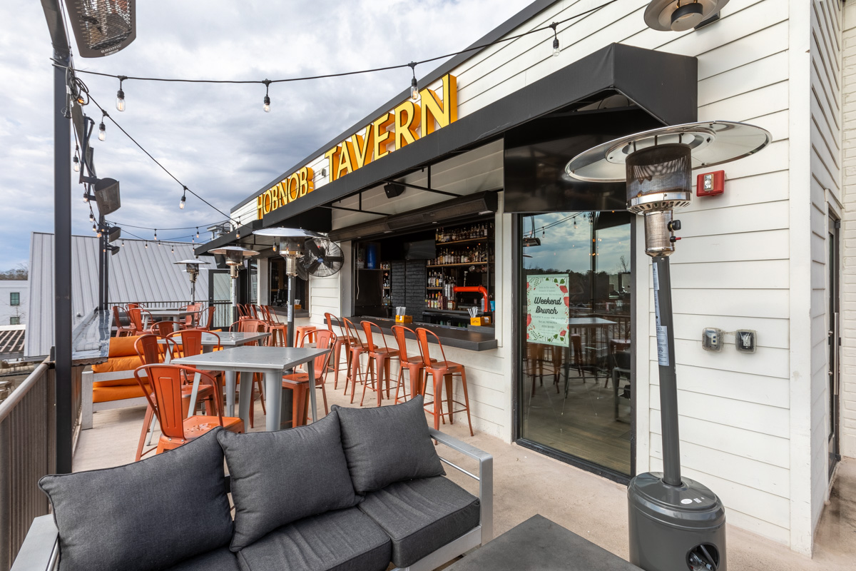outdoor seating at HOBNOB Neighborhood Tavern, Alpharetta, GA 360 Virtual Tour for Restaurant