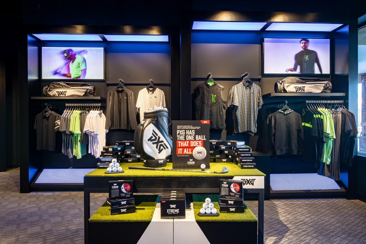 display at PXG Kansas City in Overland Park, KS 360 Virtual Tour for Golf Gear and Apparel