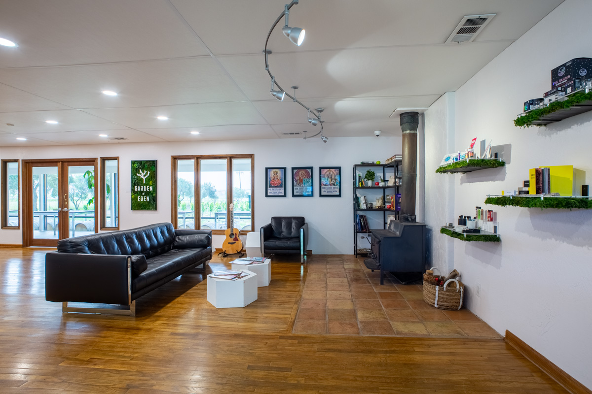 lounge area at Garden of Eden, Livermore, CA | 360 Virtual Tour for Cannabis store