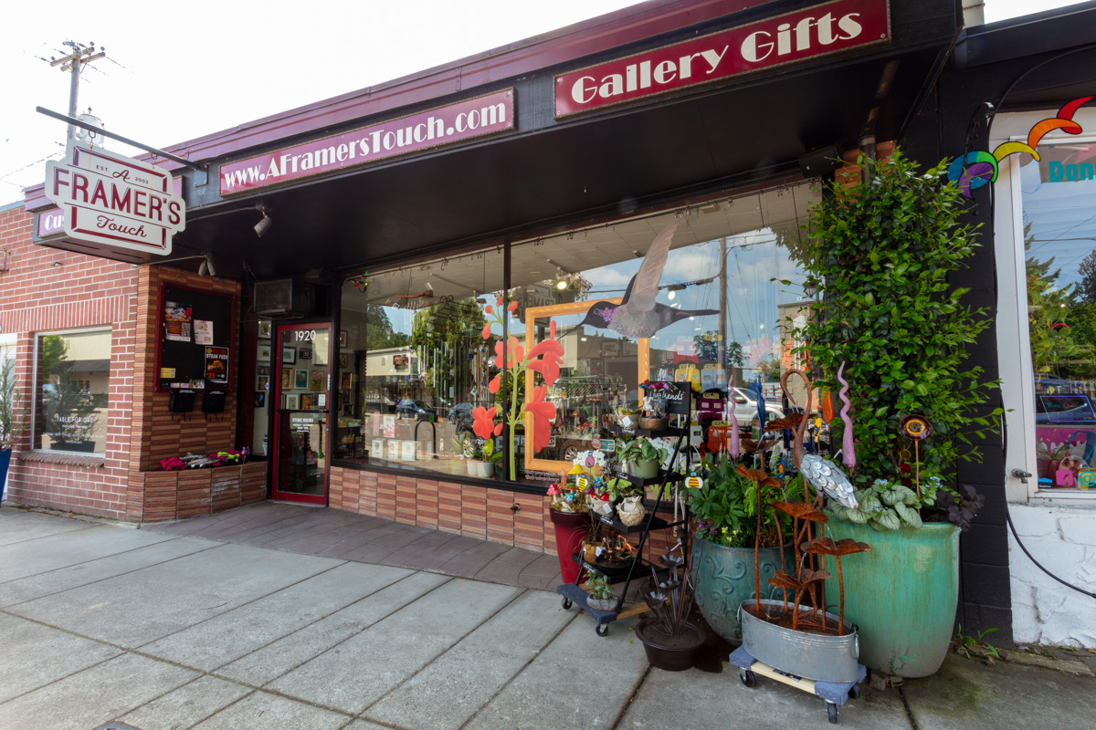 store front of A Framer's Touch, Forest Grove, OR 360 Virtual Tour for Picture Frame Shop
