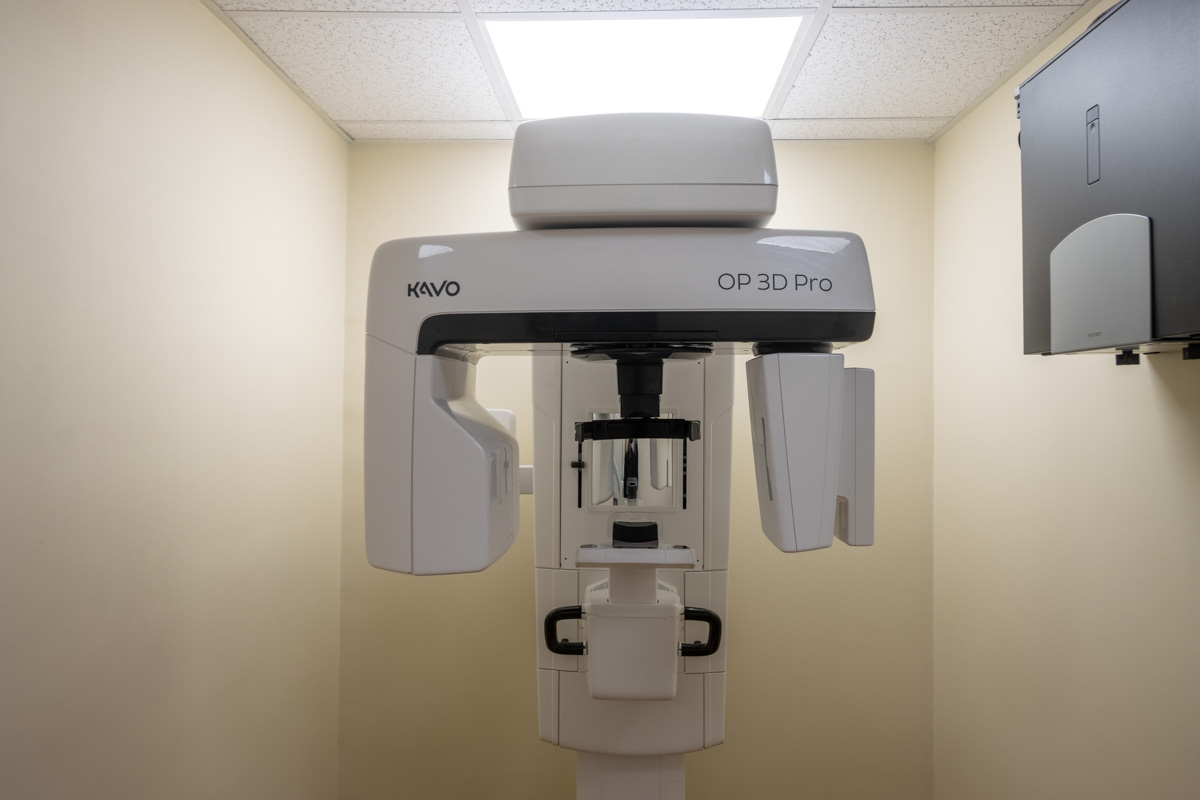 CBCT Cone-Beam Computed Tomography x-ray machine at Concerned Dental Care of Farmingville, NY 360 Virtual Tour for Dentist