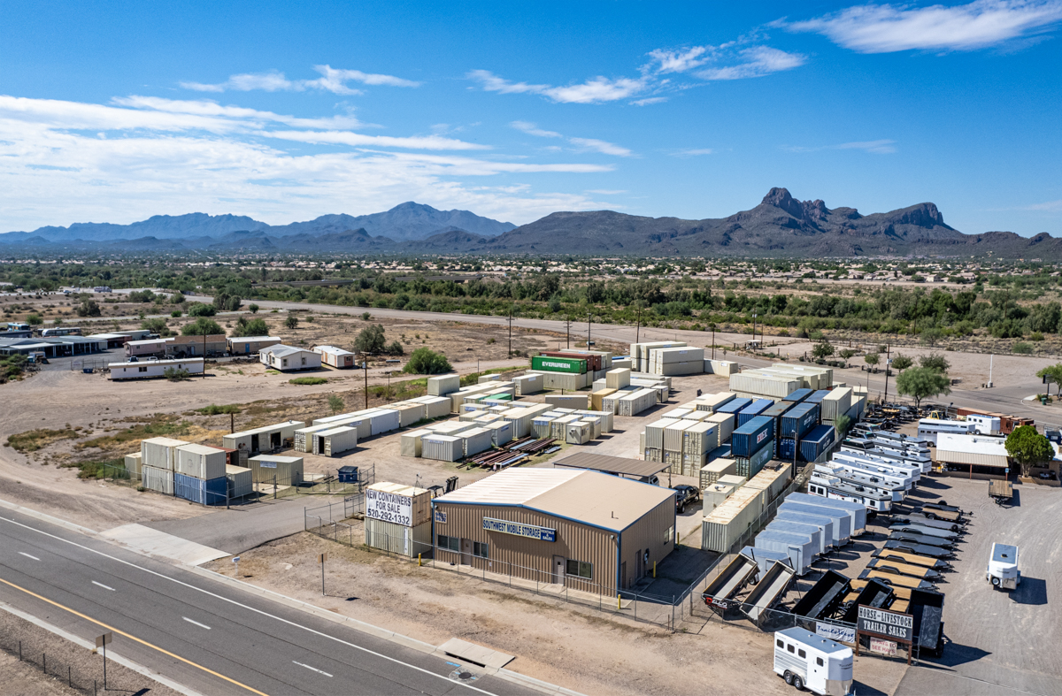 aerial view of Southwest Mobile Storage, Tucson, AZ 360 Virtual Tour for Container supplier