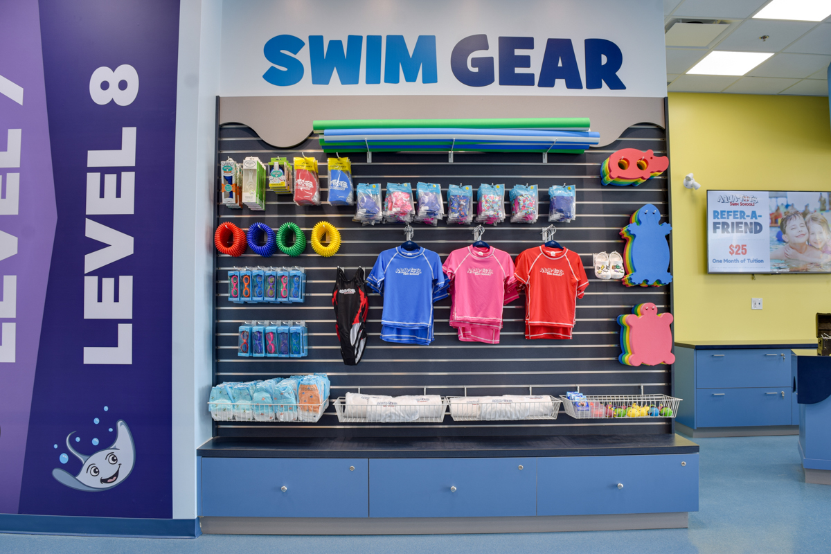swim gear at Aqua Tots Swim Schools Heartland, Mississauga, Ontario 360 Virtual Tour for Dentist