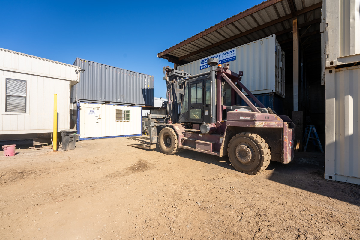 forklift at Southwest Mobile Storage, San Diego, CA 360 Virtual Tour for Container supplier