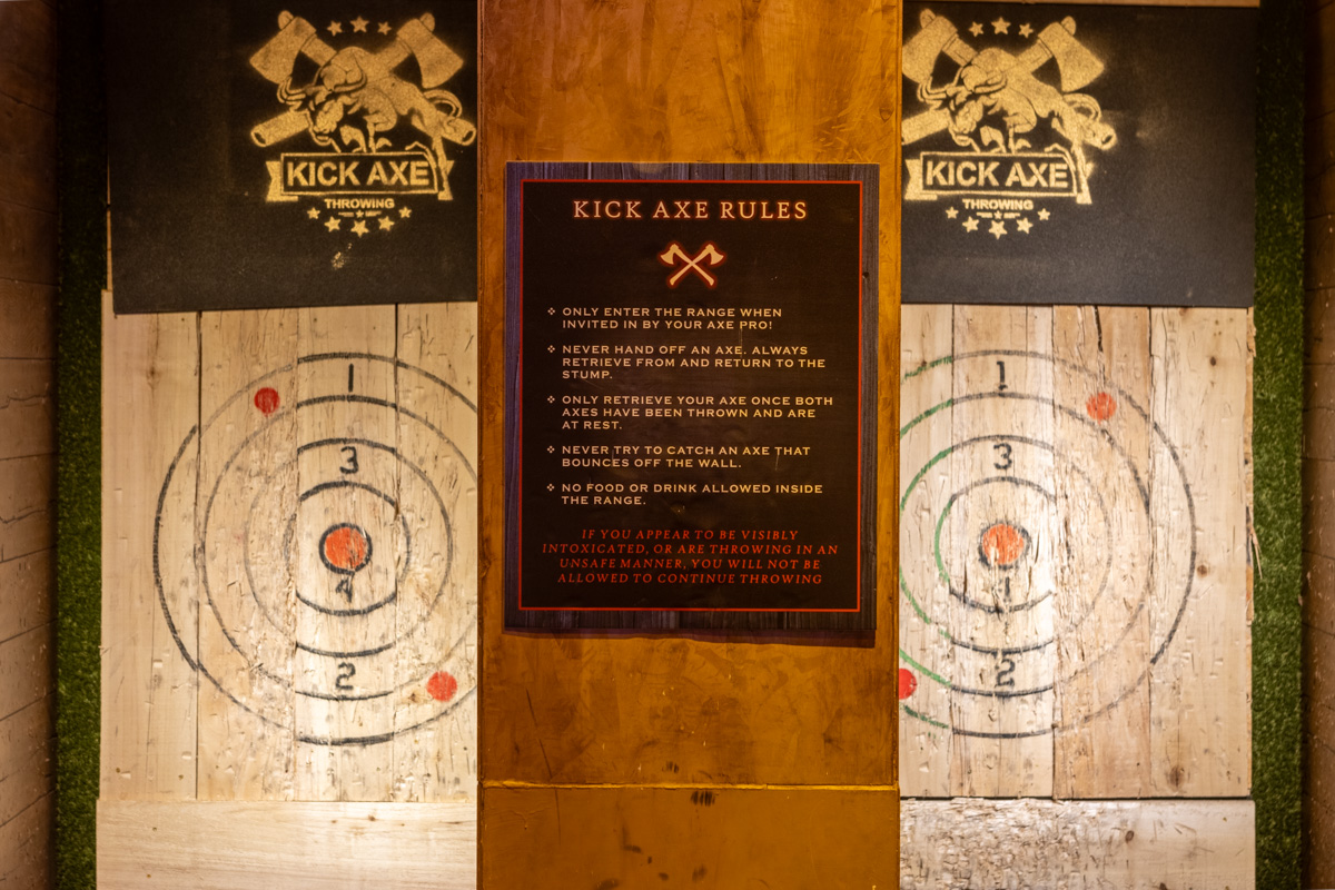 axe throwing targets at Kick Axe Throwing PHILLY, Philadelphia, PA 360 Virtual Tour for Bar