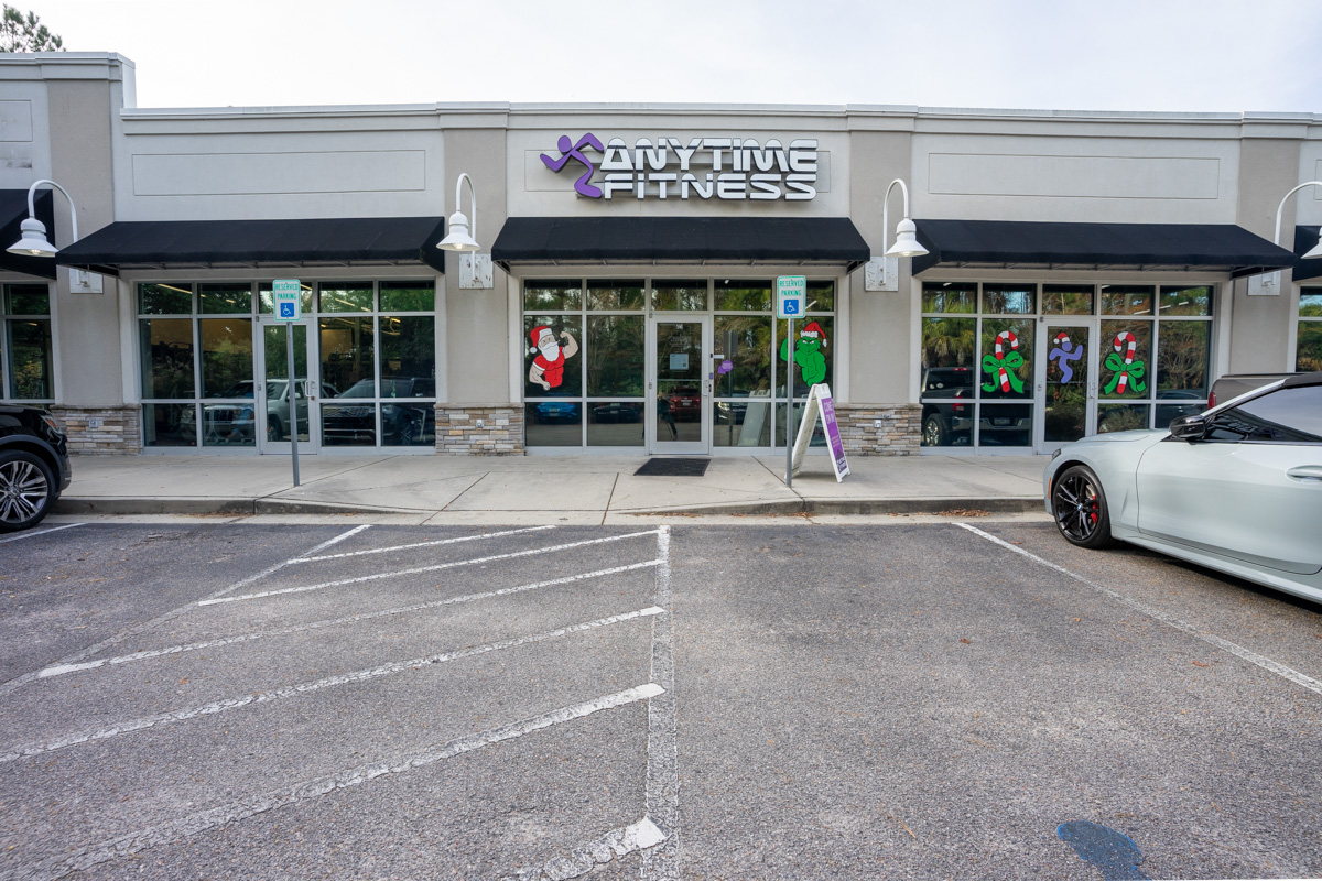 exterior store front of Anytime Fitness Forestbrook, Myrtle Beach, SC 360 Virtual Tour for Gym