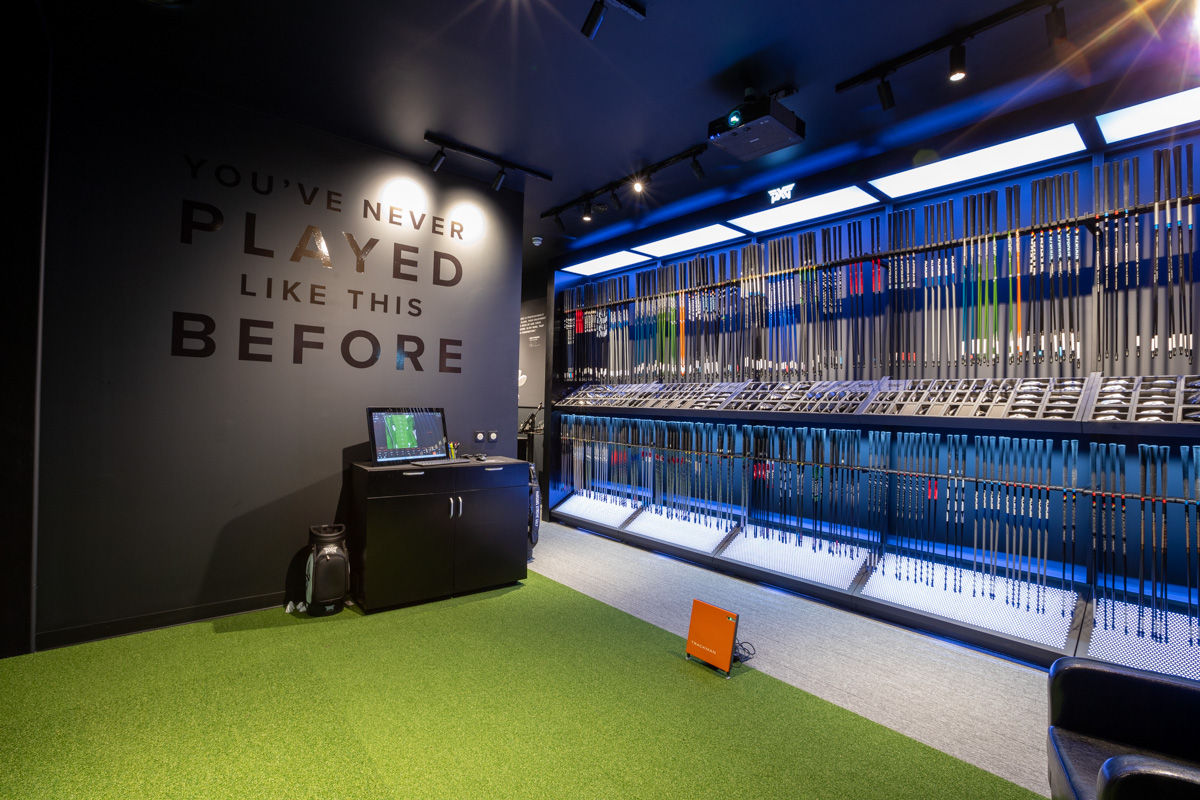 golf clubs display at PXG London South, Esher, UK 360 Virtual Tour for Golf Gear and Apparel