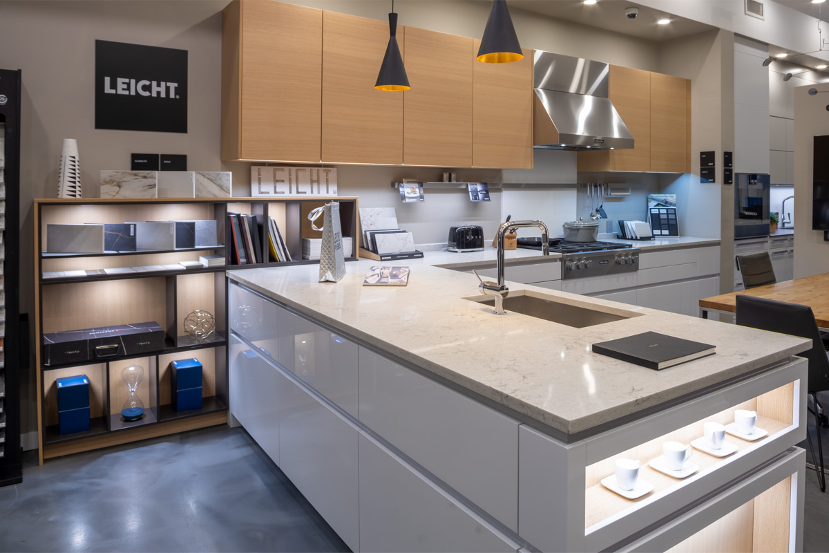 kitchen counter at Leicht, Greenwich, CT 360 Virtual Tour for Kitchen remodeler