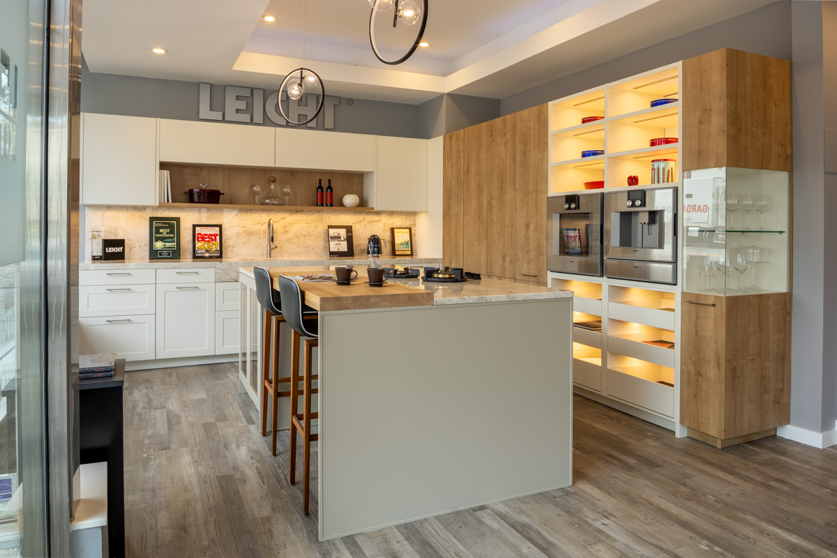 model kitchen at Leicht Westchester, Mt Kisco, NY 360 Virtual Tour for Kitchen remodeler
