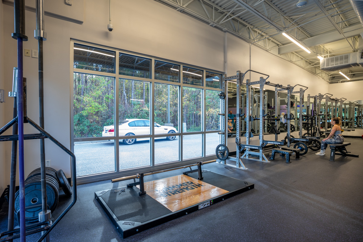squat rack and deadlift at Anytime Fitness Forestbrook, Myrtle Beach, SC 360 Virtual Tour for Gym