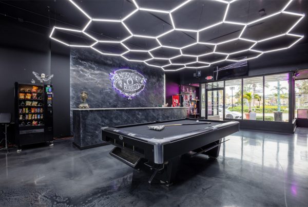billiards pool table at Sacred Eye Tattoos, Hollywood, FL 360 Virtual Tour for Tattoo and piercing shop