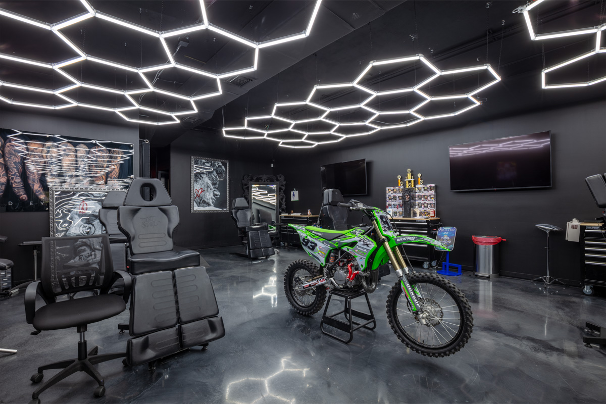 dirt bike at Sacred Eye Tattoos, Hollywood, FL 360 Virtual Tour for Tattoo and piercing shop