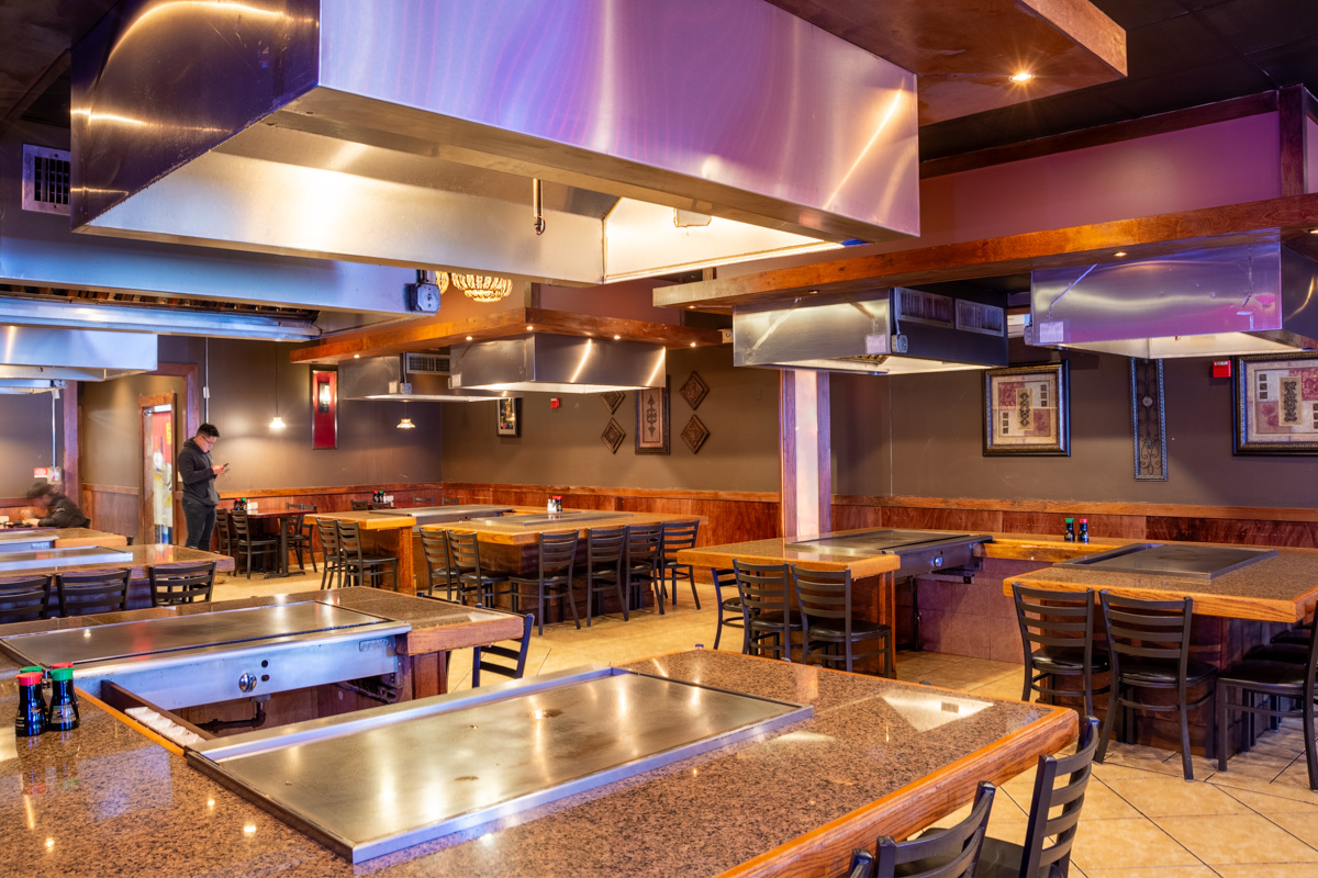hibachi tables at Kyoto Bar and Grill, Worcester, MA 360 Virtual Tour for Restaurant