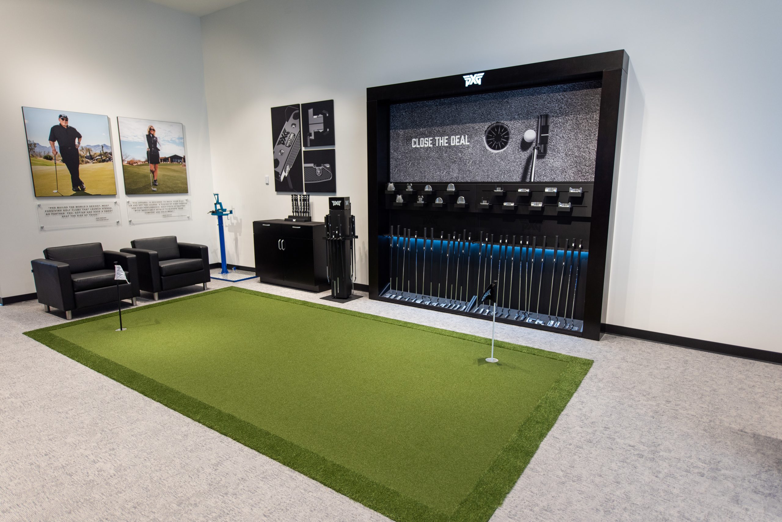 putting green at PXG Orange County, Huntington Beach, CA 360 Virtual Tour for Golf Gear and Apparel