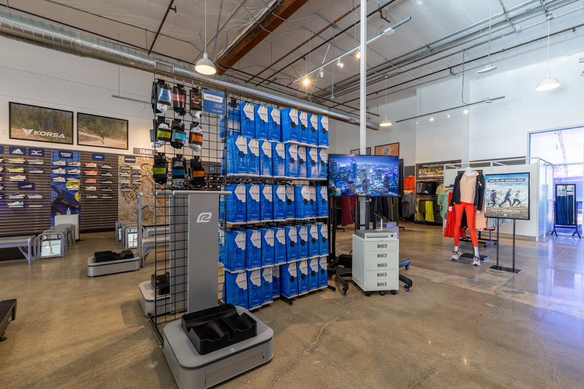 running insoles display at Road Runner Sports, Temecula, CA 360 Virtual Tour for Running Shoe Store