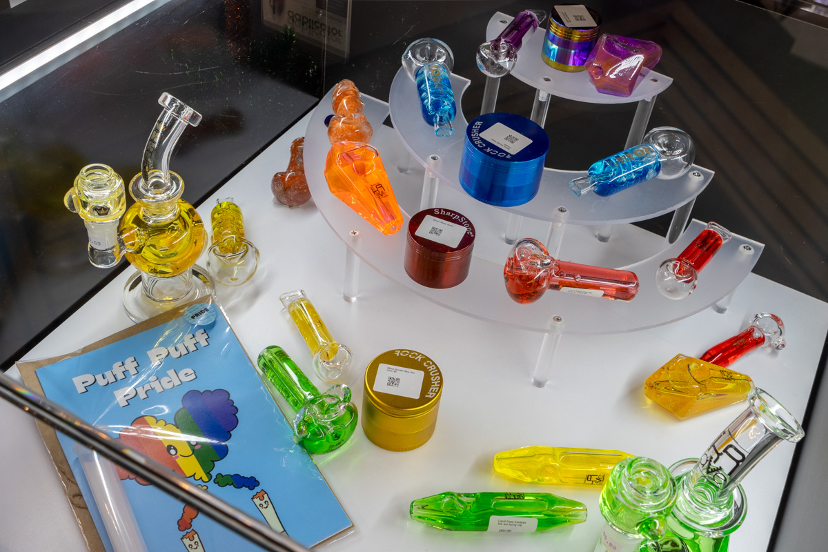 glass pipes at bongs at Phasal Dispensary, Runnemede, NJ | 360 Virtual Tour for Cannabis store