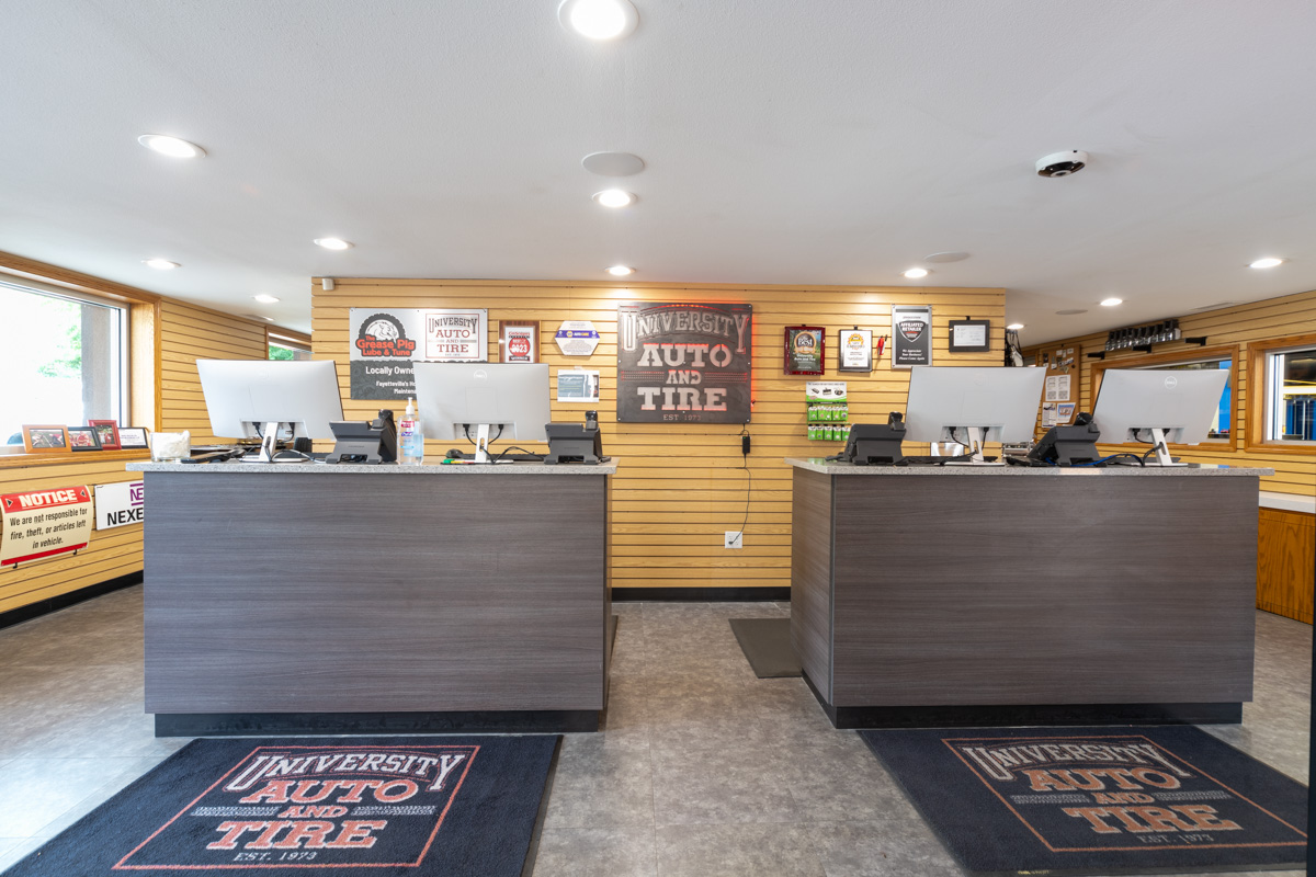 front counter at University Auto and Tire, Fayetteville, AR 360 Virtual Tour for Auto Repair shop