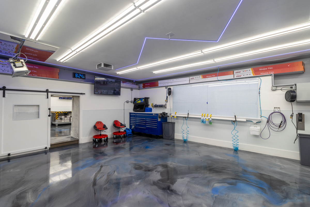 service bay at Car Optics Window Tinting, Philadelphia, PA 360 Virtual Tour for Window tinting service