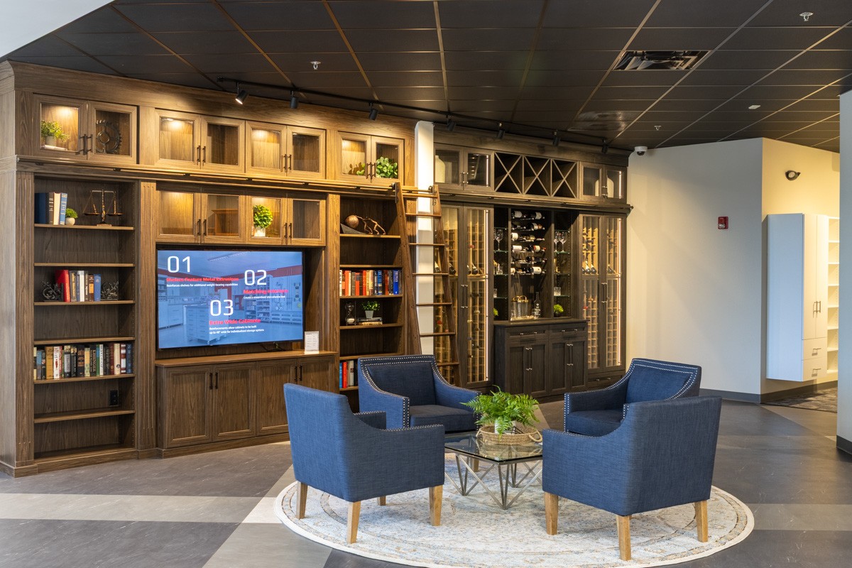 entertainment center at Closet Factory, Mt Laurel, NJ 360 Virtual Tour for Interior design Cabinet maker