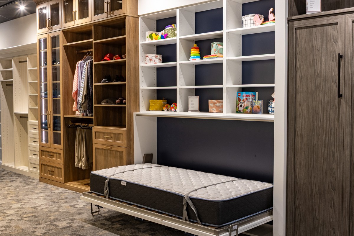 murphy bed at Closet Factory, Mt Laurel, NJ 360 Virtual Tour for Interior design Cabinet maker