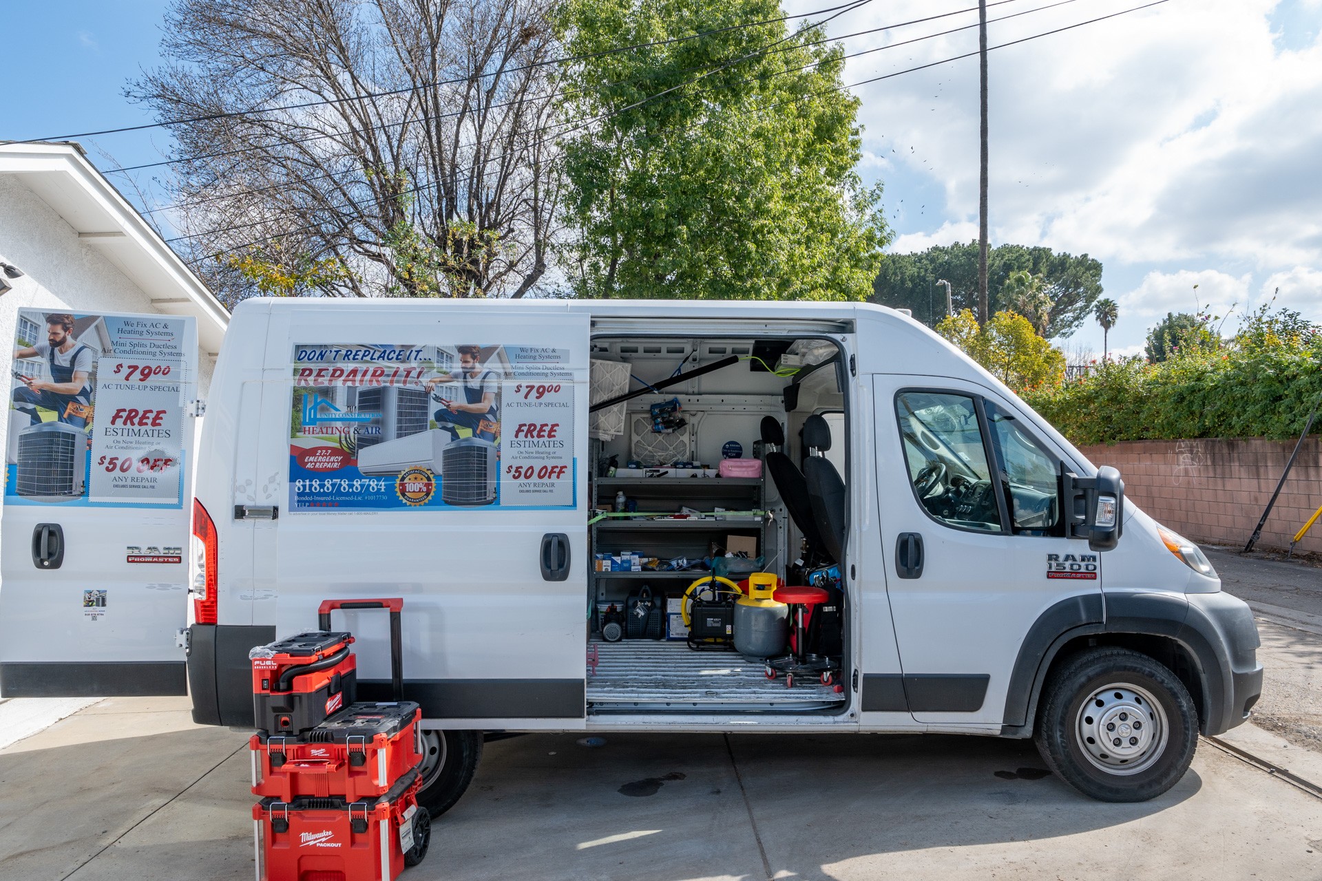 service van Unity Construction Heating & Air, Woodland Hills, CA 360 Virtual Tour for Air conditioning repair service
