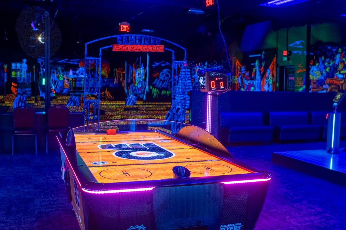 air hockey table at Monster Mini Golf Allentown, PA 360 Virtual Tour for Miniature golf course & Arcade