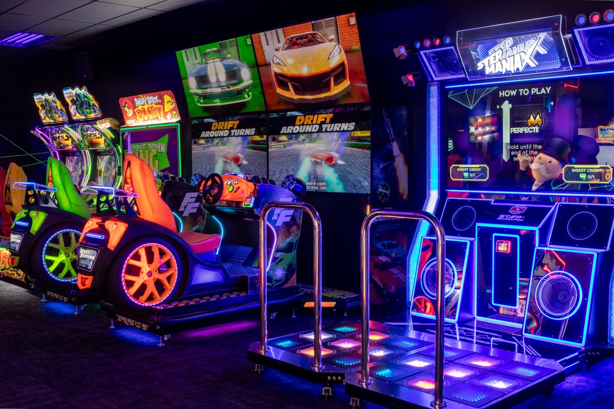 car racing games and dancing game at Monster Mini Golf Allentown, PA 360 Virtual Tour for Miniature golf course & Arcade