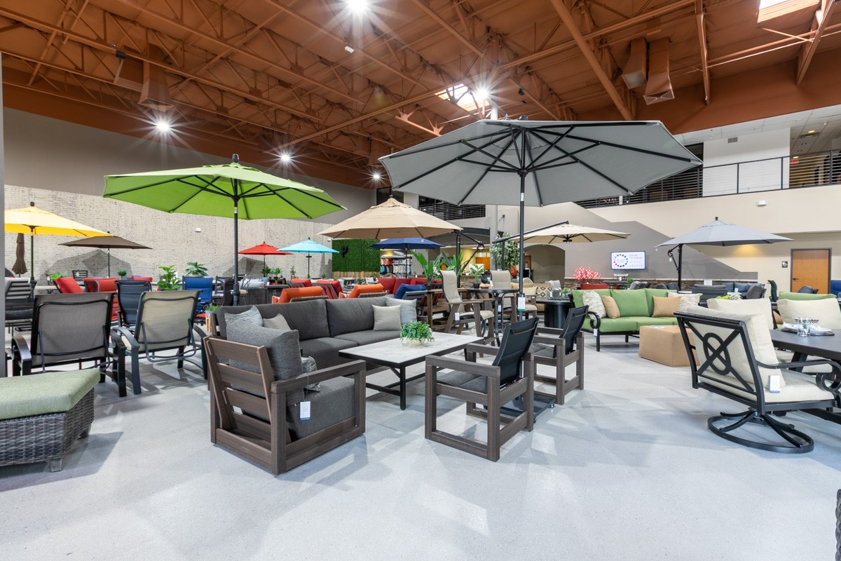 dark gray patio set at Paddy O' Furniture, North Phoenix, AZ 360 Virtual Tour for Outdoor furniture store