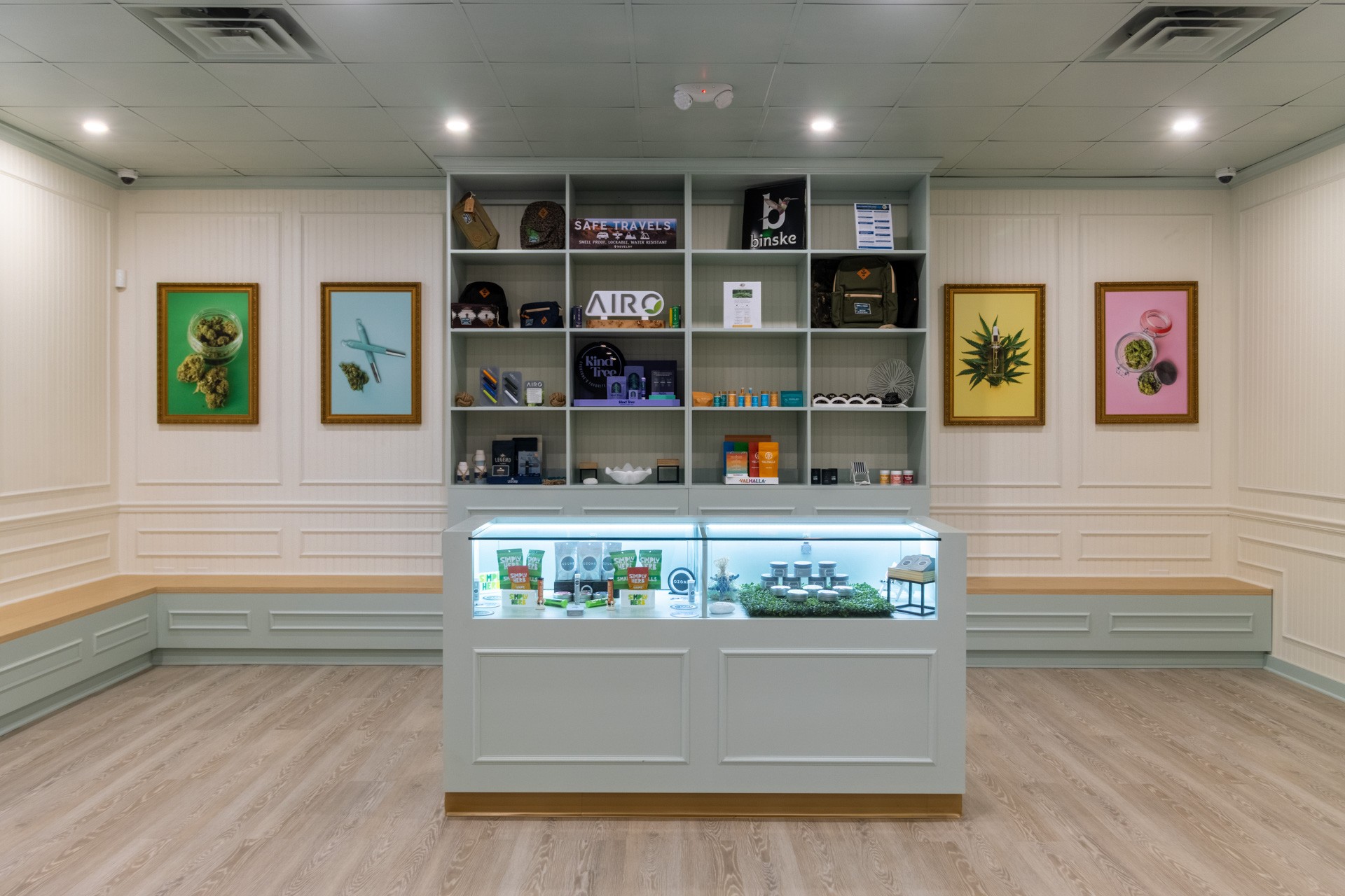display at Coastline Dispensary, Cape May Court House, NJ 360 Virtual Tour for Cannabis store