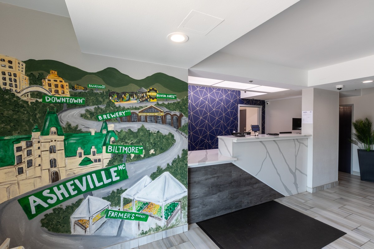 front desk reception at Rodeway Inn & Suites near Outlet Mall - Asheville, NC 360 Virtual Tour for Hotel