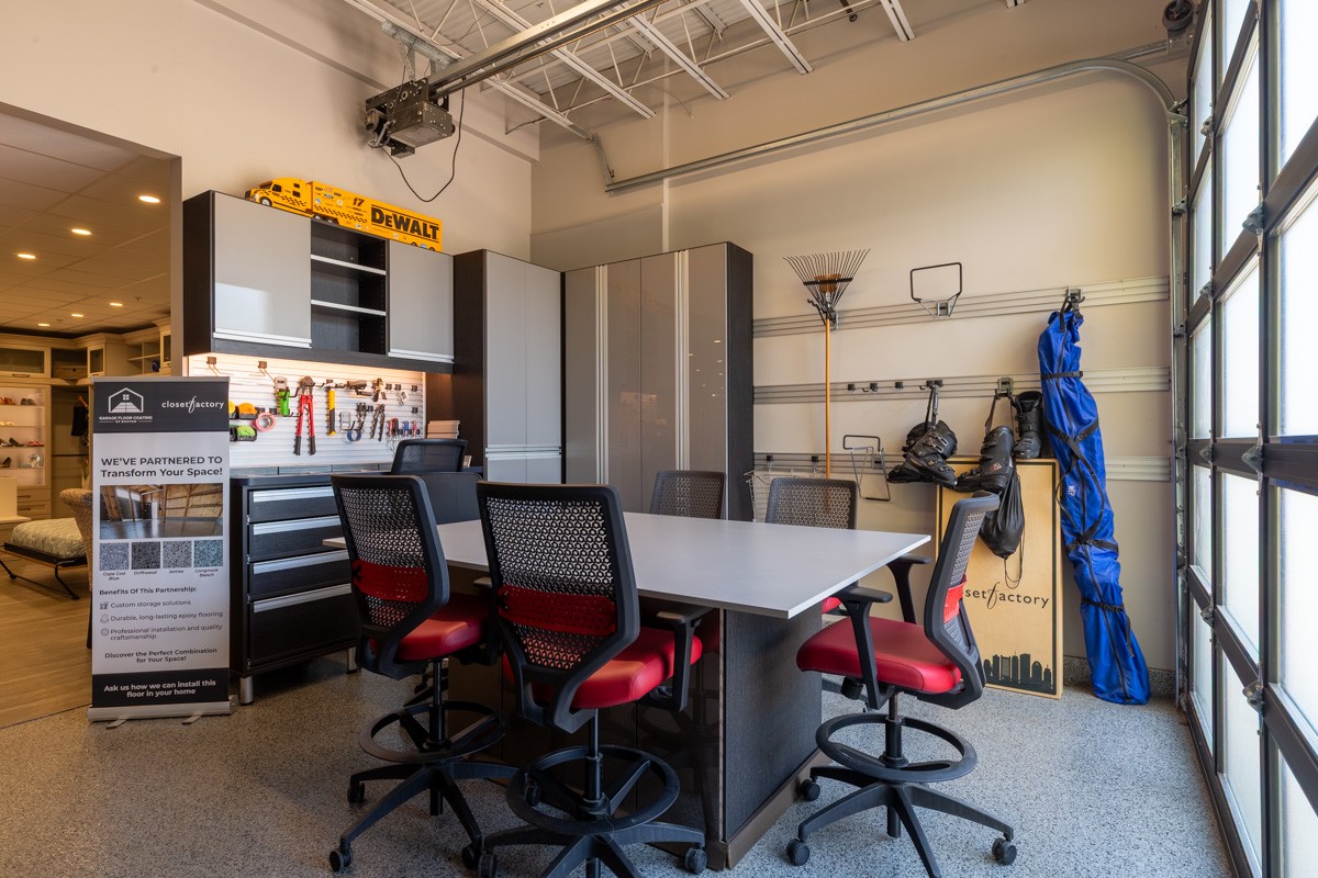 garage room at Closet Factory, Wilmington, MA 360 Virtual Tour for Interior design Cabinet maker