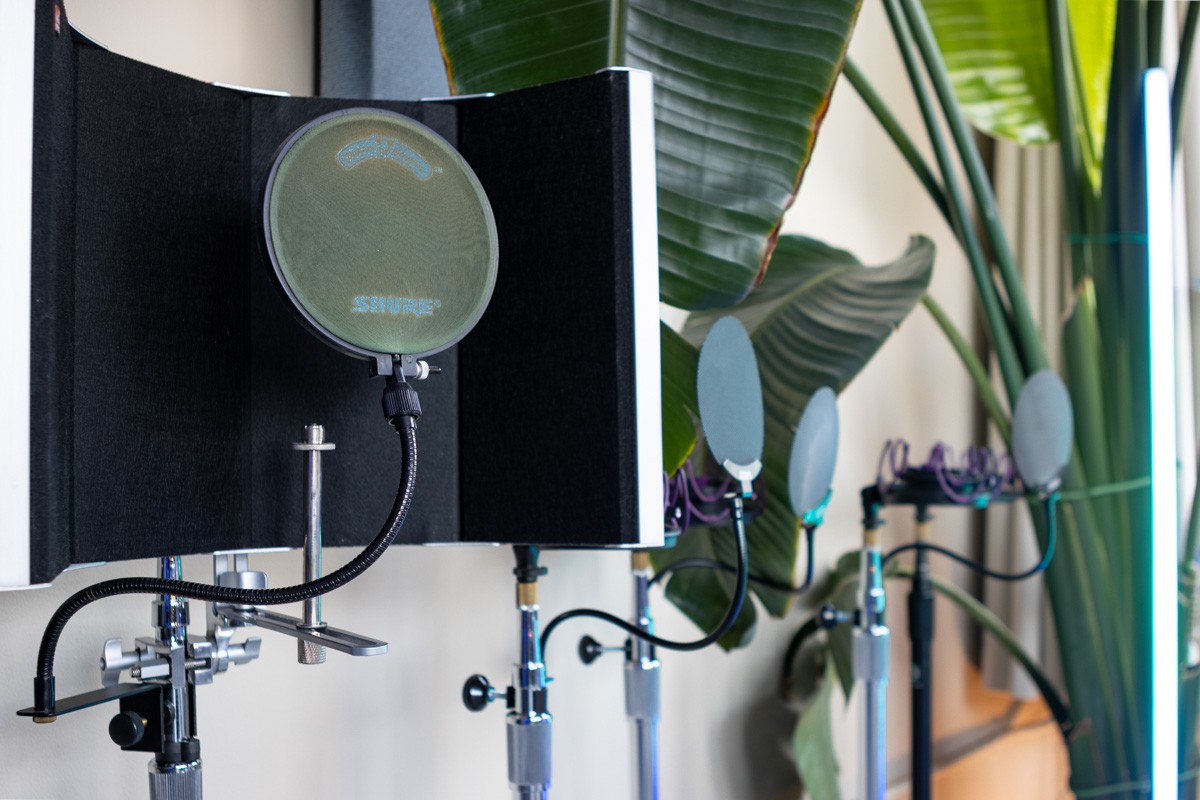 microphone pop filters at Pearson Studios, Inc., Hoboken, NJ 360 Virtual Tour for Music Instructor & Recording Studio